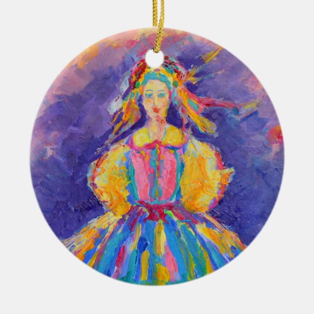 Adorno De Cerámica Regalo de arte folclórico polaco en Polonia (Frente)