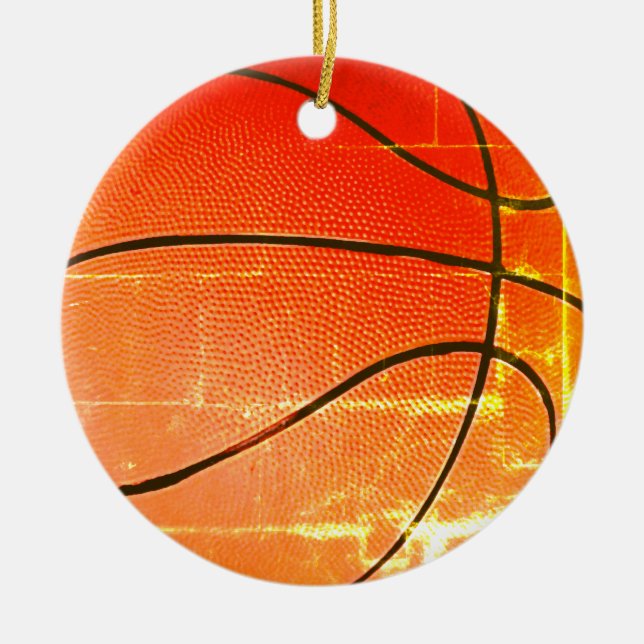 Adorno De Cerámica Regalo de baloncesto de época (Frente)