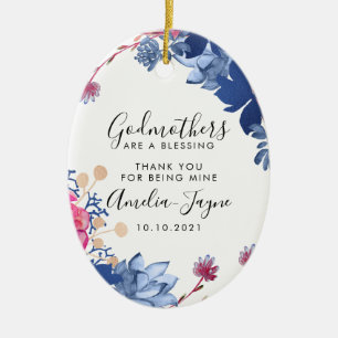 Adorno De Cerámica Regalo de bautismo de padrina personalizado