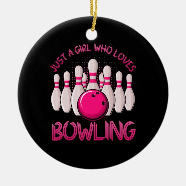 Adorno De Cerámica Regalo de boliche para Chicas Mujeres Bowlers (Frente)