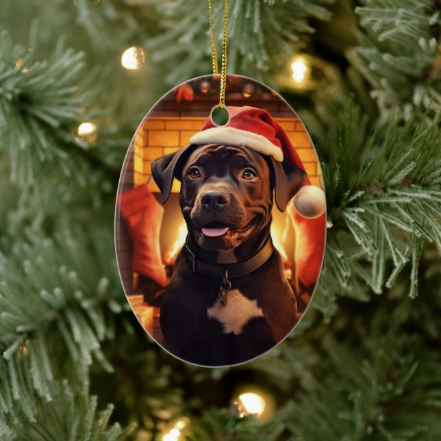 Adorno De Cerámica Regalo de boxer, regalo de Mascota, policía de per (Árbol)