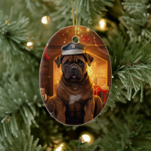 Adorno De Cerámica Regalo de boxer, regalo de Mascota, policía de per