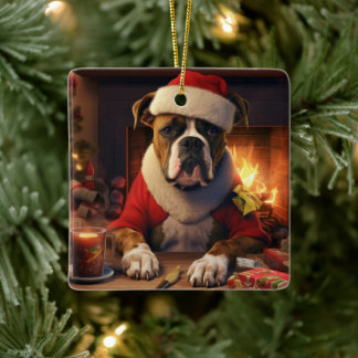 Adorno De Cerámica Regalo de boxer, regalo de Mascota, policía de per