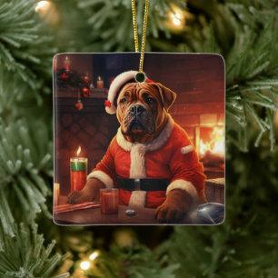 Adorno De Cerámica Regalo de boxer, regalo de Mascota, policía de per