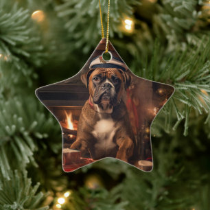 Adorno De Cerámica Regalo de boxer, regalo de Mascota, policía de per
