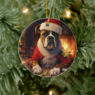 Adorno De Cerámica Regalo de boxer, regalo de Mascota, policía de per