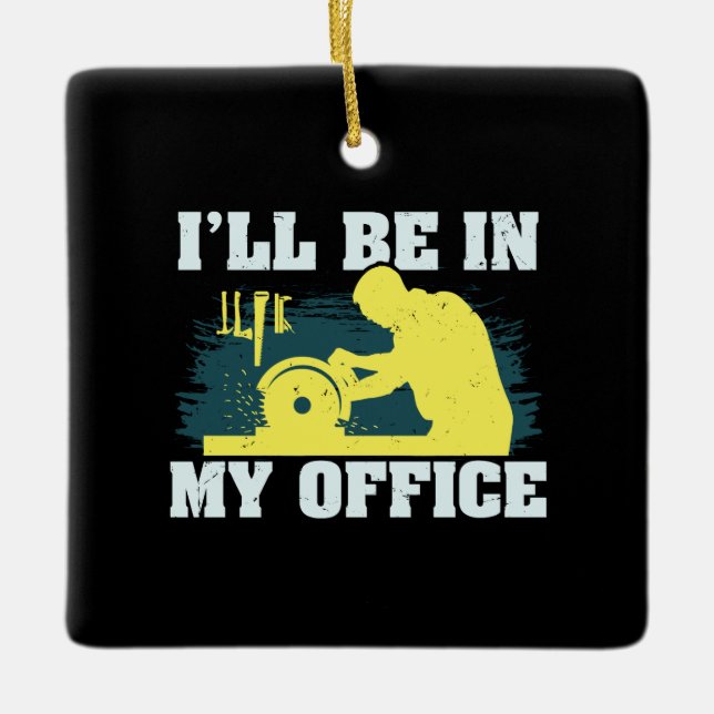 Adorno De Cerámica Regalo de carpintero de madera (Anverso)