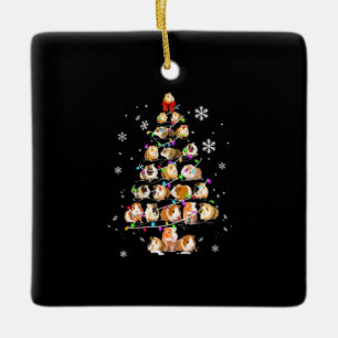 Adorno De Cerámica Regalo de cerdo guineano Feliz Cerdo de Navidad
