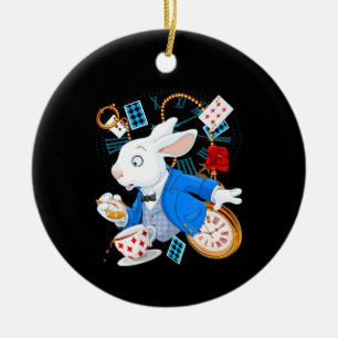 Adorno De Cerámica Regalo de conejo Alicia En El País De Las Maravi