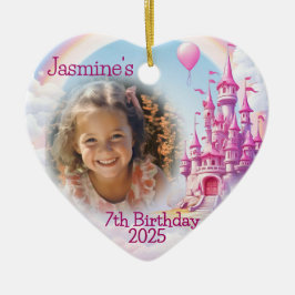 Adorno De Cerámica Regalo de corazón de foto de cumpleaños personaliz