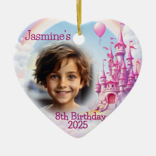 Adorno De Cerámica Regalo de corazón de foto de cumpleaños personaliz