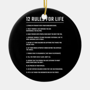 Adorno De Cerámica Regalo De Cumpleaños 12 Reglas De Vida