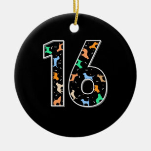 Adorno De Cerámica Regalo de cumpleaños   16º Cumpleaños Con Perro