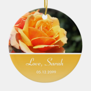 Adorno De Cerámica regalo de cumpleaños de rosa amarilla hermosa de u