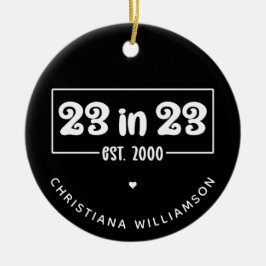 Adorno De Cerámica Regalo de cumpleaños número 23 del personalizado e