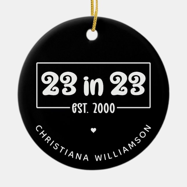 Adorno De Cerámica Regalo de cumpleaños número 23 del personalizado e (Frente)