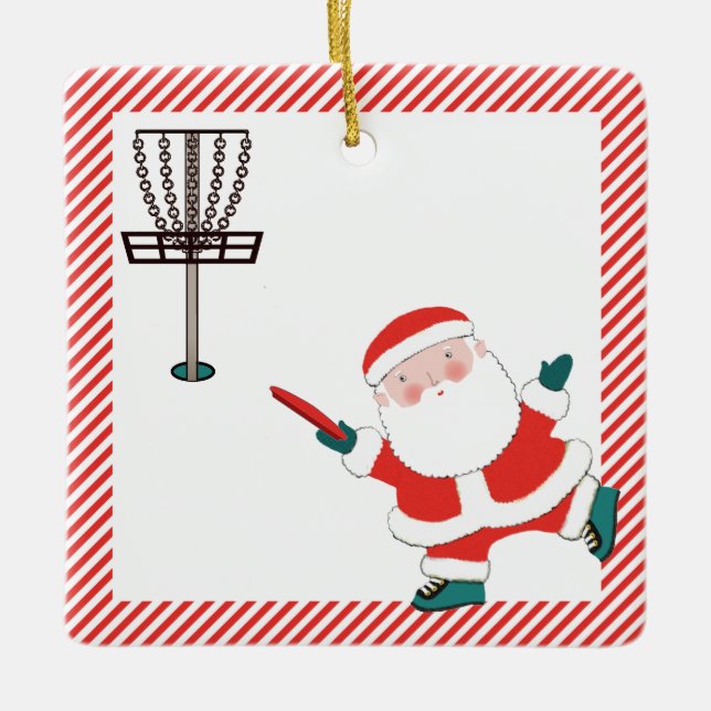 Adorno De Cerámica Regalo de disco de golf personalizado (Anverso)