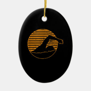 Adorno De Cerámica Regalo De Diseño De Natación Para El Amante