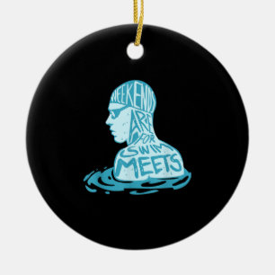 Adorno De Cerámica Regalo De Diseño De Natación Para El Regalo De Ver