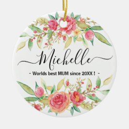 Adorno De Cerámica Regalo de dos lados para la madre, nombre personal