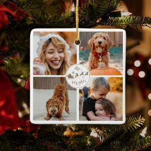 Adorno De Cerámica Regalo de familia de fotos de Navidades pequeños