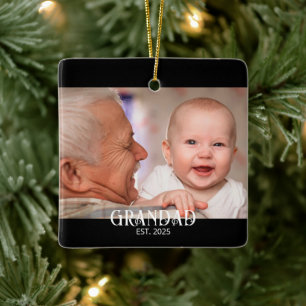 Adorno De Cerámica Regalo de Foto Establecido Abuelo
