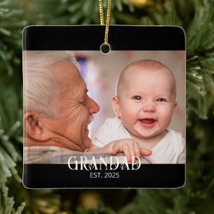 Adorno De Cerámica Regalo de Foto Establecido Abuelo