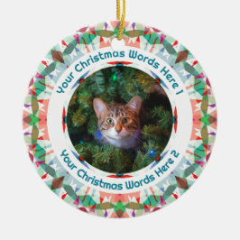 Adorno De Cerámica Regalo de foto familiar personalizado de Navidad e