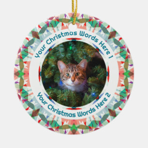 Adorno De Cerámica Regalo de foto familiar personalizado de Navidad e