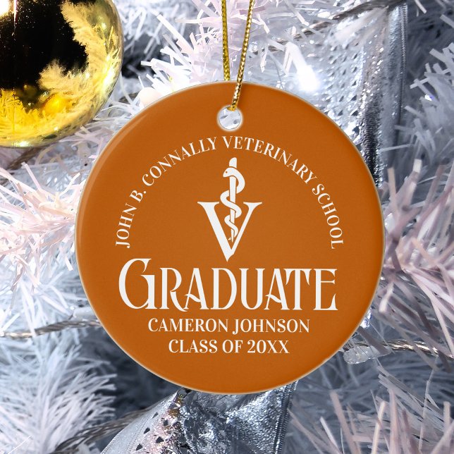 Adorno De Cerámica Regalo de graduación de personalizado Naranja Vete (Subido por el creador)