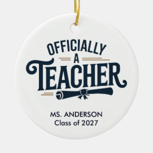 Adorno De Cerámica Regalo de graduación personalizado para maestro of