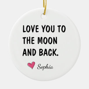 Adorno De Cerámica Regalo de Hija Te Amo Hasta La Luna Y De Regreso