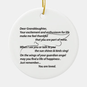 Adorno De Cerámica Regalo de honor de nieta... Personalizar