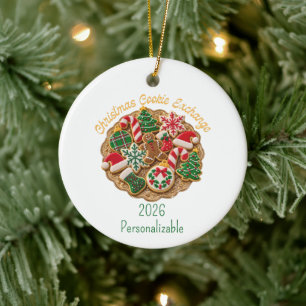 Adorno De Cerámica Regalo de Intercambio de Galletas de Navidad