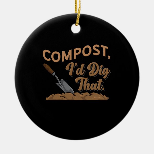 Adorno De Cerámica Regalo de jardinería de compost (Frente)