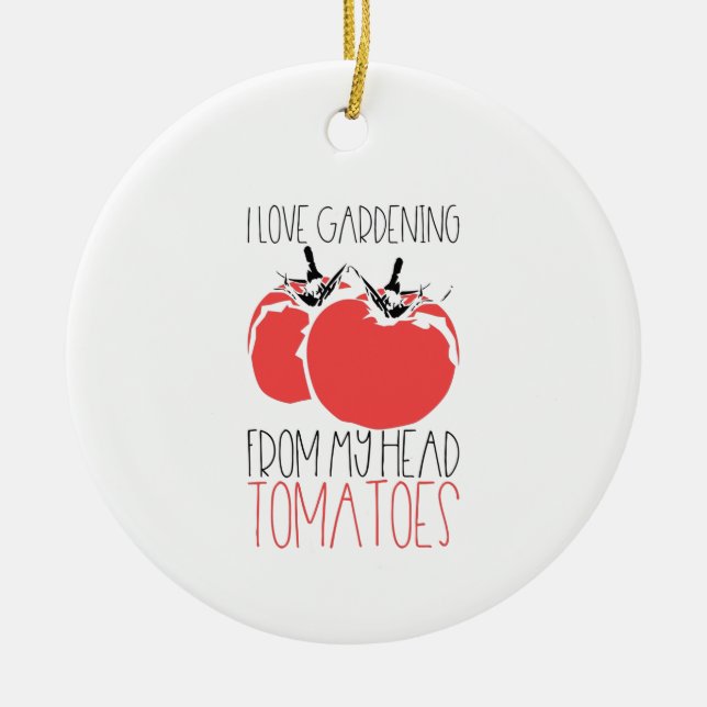 Adorno De Cerámica Regalo de jardinería de tomates (Frente)