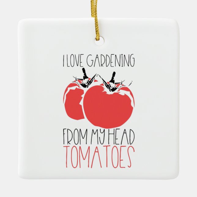 Adorno De Cerámica Regalo de jardinería de tomates (Anverso)