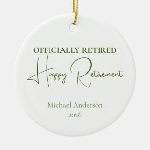 Adorno De Cerámica Regalo de Jubilación Oficialmente Retirado
