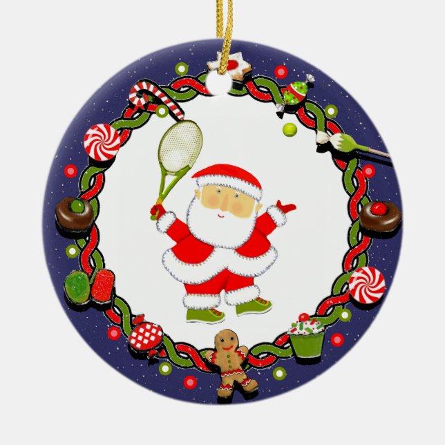 Adorno De Cerámica Regalo de Keepsake de tenis personalizado (Frente)