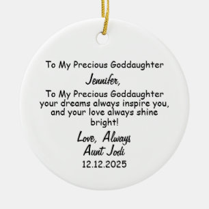 Adorno De Cerámica Regalo de la diosa, Christening Keepsake