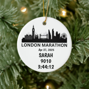 Adorno De Cerámica Regalo de la maratón de Londres 2025 para corredor