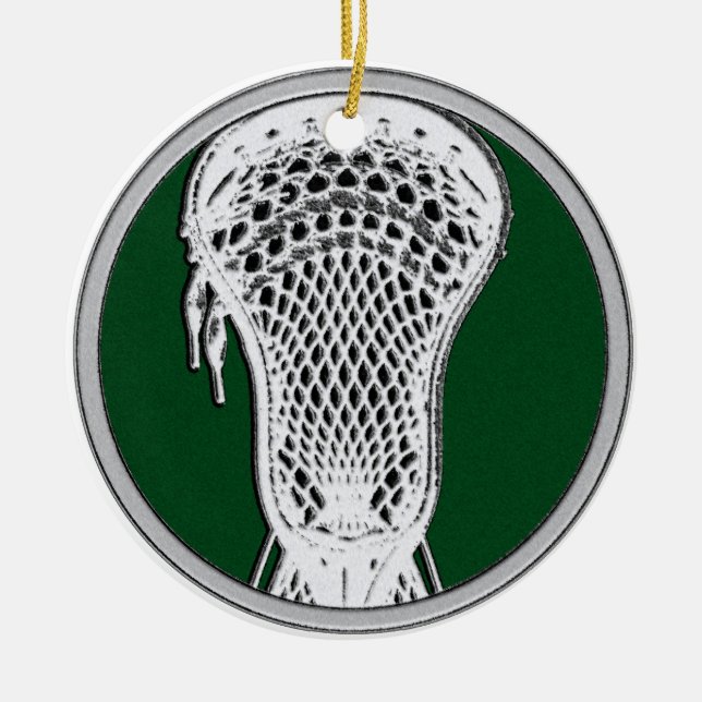 Adorno De Cerámica Regalo de Lacrosse Keepsake personalizado (Frente)