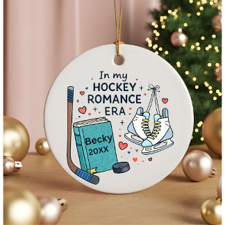 Adorno De Cerámica Regalo de libro de época de romance de hockey pers