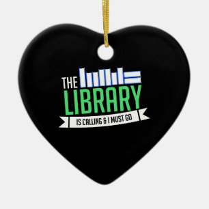 Adorno De Cerámica Regalo de libros de bibliotecas bibliotecarias