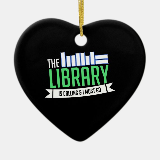 Adorno De Cerámica Regalo de libros de bibliotecas bibliotecarias (Frente)