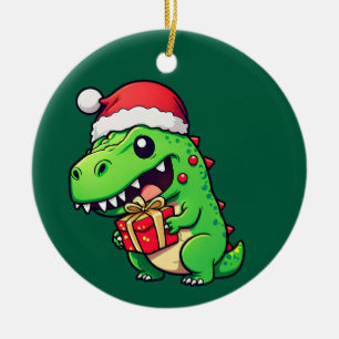 Adorno De Cerámica Regalo de los navidades de dinosaurio