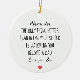 Adorno De Cerámica Regalo de Mensaje Personalizado Hermano se Convirt