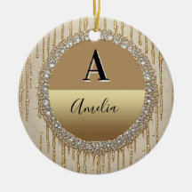 Regalo de Monograma de Oro Personalizado para Boda
