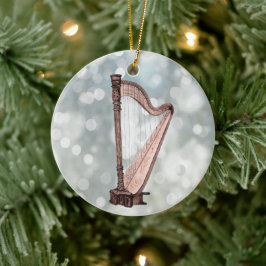 Adorno De Cerámica Regalo de música Harp Ornament