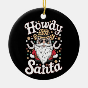 Adorno De Cerámica Regalo de Navidad de vaquero occidental de Howdy S